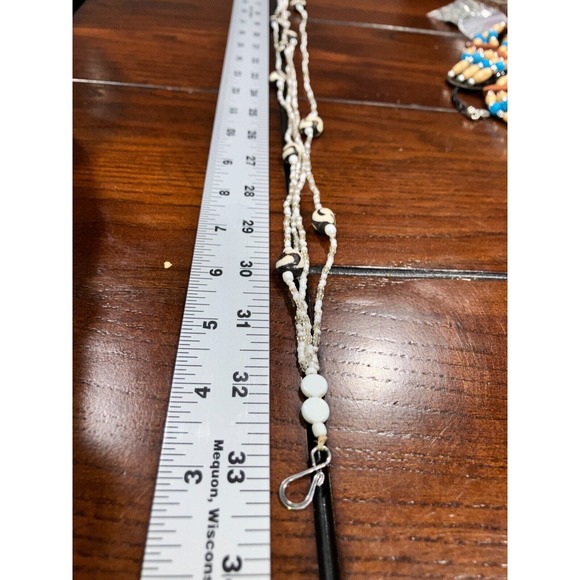 Black and White Pattern Beads & Seed Beads 4 Strand 33 3/8 Inch Necklace! - Picture 8 of 8